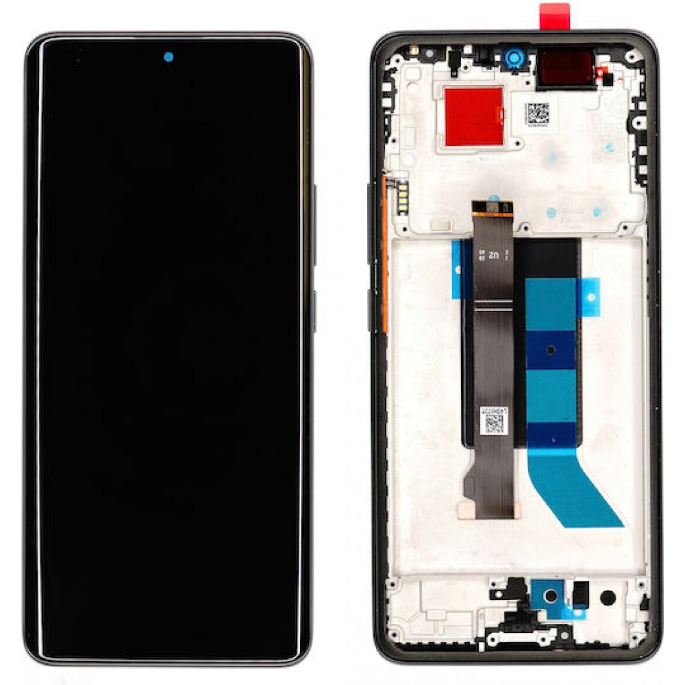 Γνήσια Οθόνη LCD και Μηχανισμός Αφής με Πλαίσιο για Redmi Note 14 Pro 5G – 56002300O1600 Μαύρο (Service Pack)