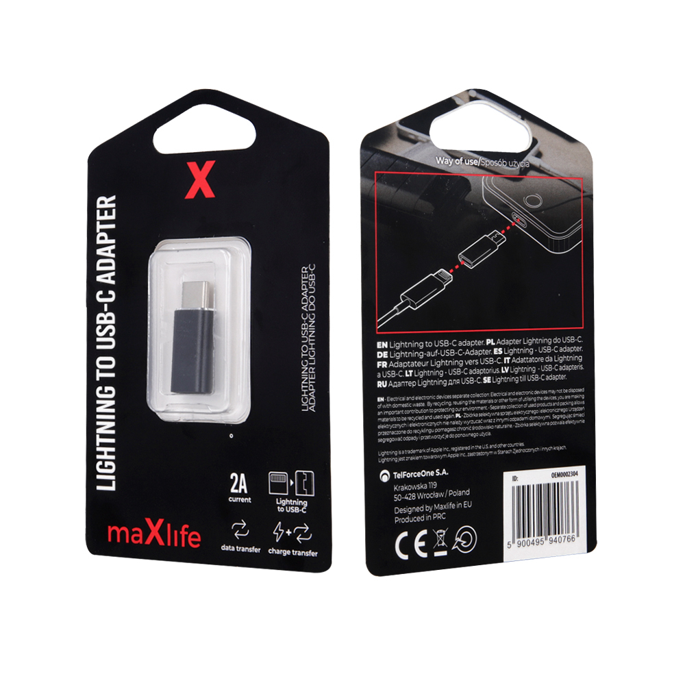 Maxlife Lightning to USB-C adapter