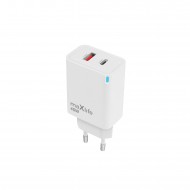 Maxlife MXTC-09-45AC GaN PD QC charger 1x USB-C 1x USB 45W white