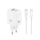 XO wall charger CE36 PD 45W 1x USB-C 1x USB white + cable USB-C - USB-C