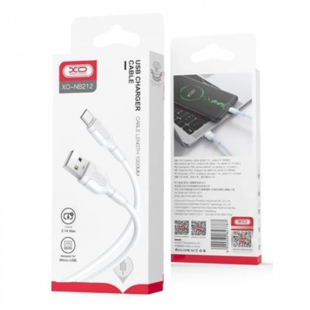 XO NB212 2.1A USB Καλώδιο για Type-C Άσπρο