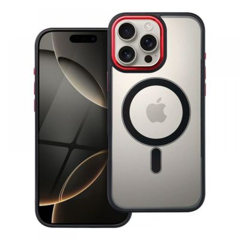 Θήκη Color Edge Mag για iPhone 16 Pro Max – MagSafe Μαύρο Κόκκινο