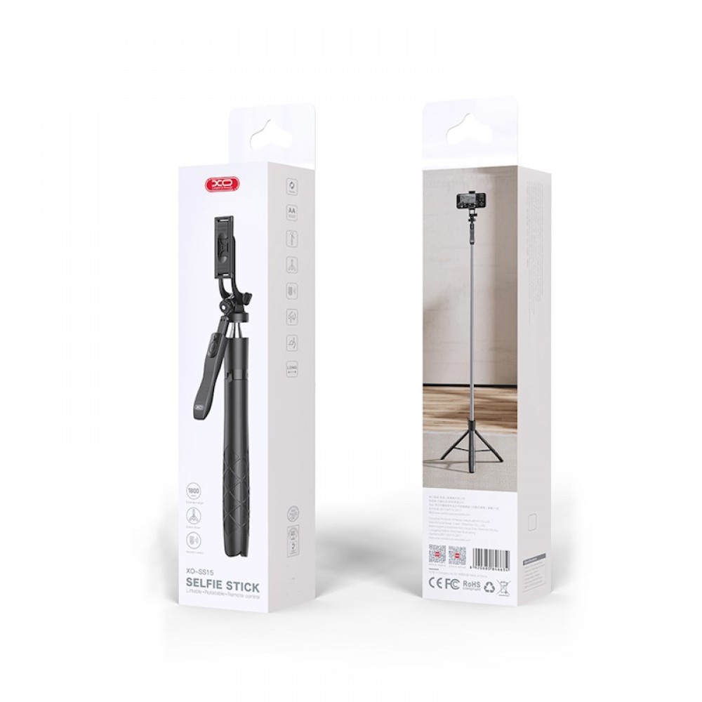 XO selfie stick Bluetooth, με τρίποδο έως 180cm SS15 - Μαύρο