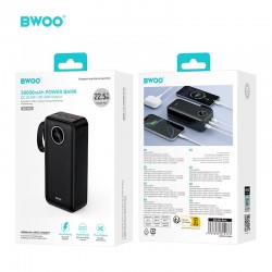 BWOO Power bank με οθόνη 22.5W 30000mah BO-P64 - Μαύρο