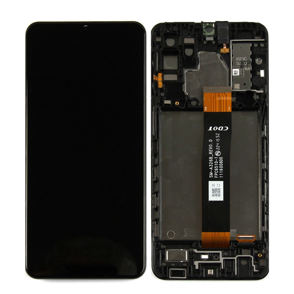 Refurbished Οθόνη LCD και Μηχανισμός Αφής με Πλαίσιο για Galaxy A32 5G – SM-A326 Μαύρο