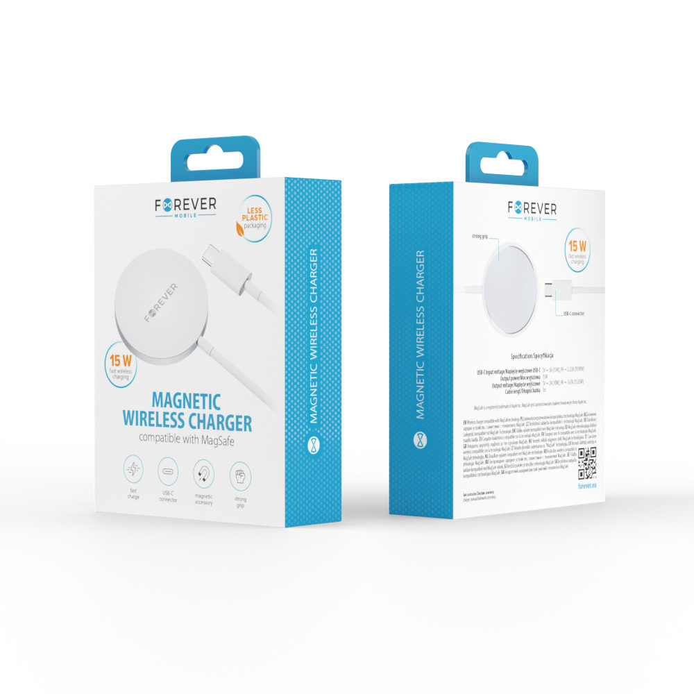 Forever MAWC-100 magnetic wireless charger 15W gray