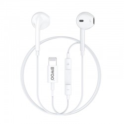 BWOO Wired Headphone Lightning With Volume Control HF179 white