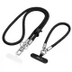 Tech-Protect C10S ROPE Crossbody Λουράκι Λαιμού για Κινητά, WRIST Λουράκι Καρπού για Κινητά - Μαύρο, Ασημί