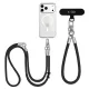 Tech-Protect C10S ROPE Crossbody Λουράκι Λαιμού για Κινητά, WRIST Λουράκι Καρπού για Κινητά - Μαύρο, Ασημί