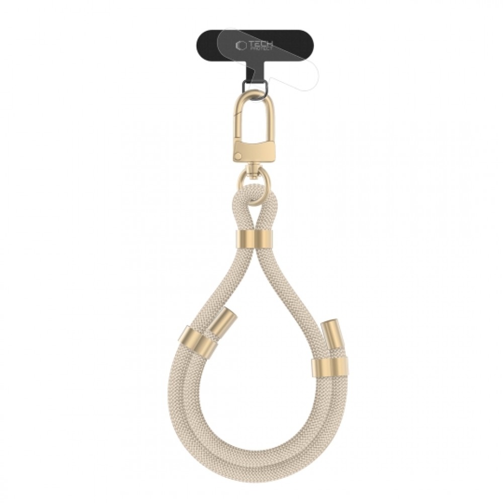 Tech-Protect C4S Rope Λουράκι Καρπού για Κινητά - Χρυσό, Μπεζ Tech-Protect C4S Rope Λουράκι Καρπού για Κινητά - Χρυσό, Μπεζ