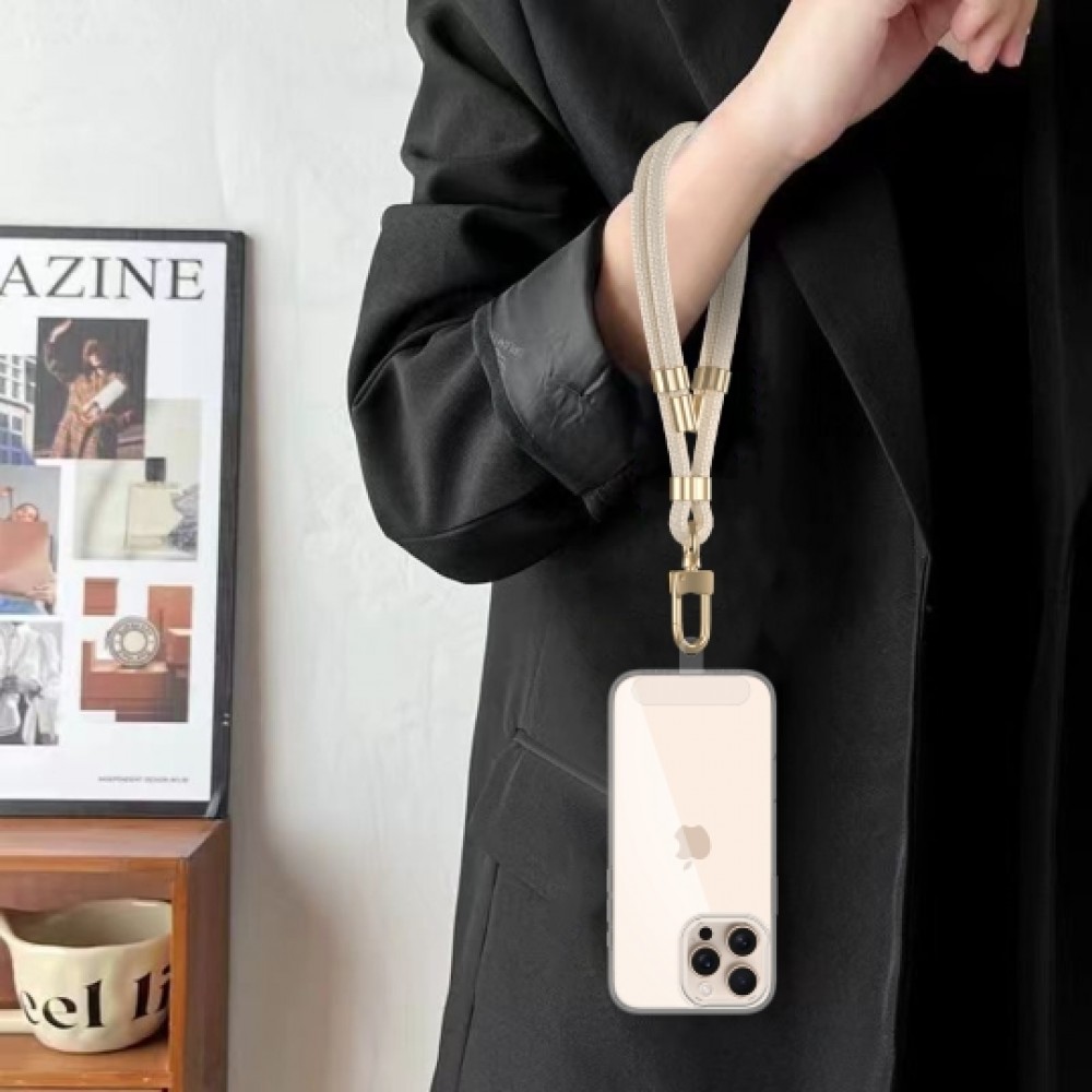 Tech-Protect C4S Rope Λουράκι Καρπού για Κινητά - Χρυσό, Μπεζ Tech-Protect C4S Rope Λουράκι Καρπού για Κινητά - Χρυσό, Μπεζ