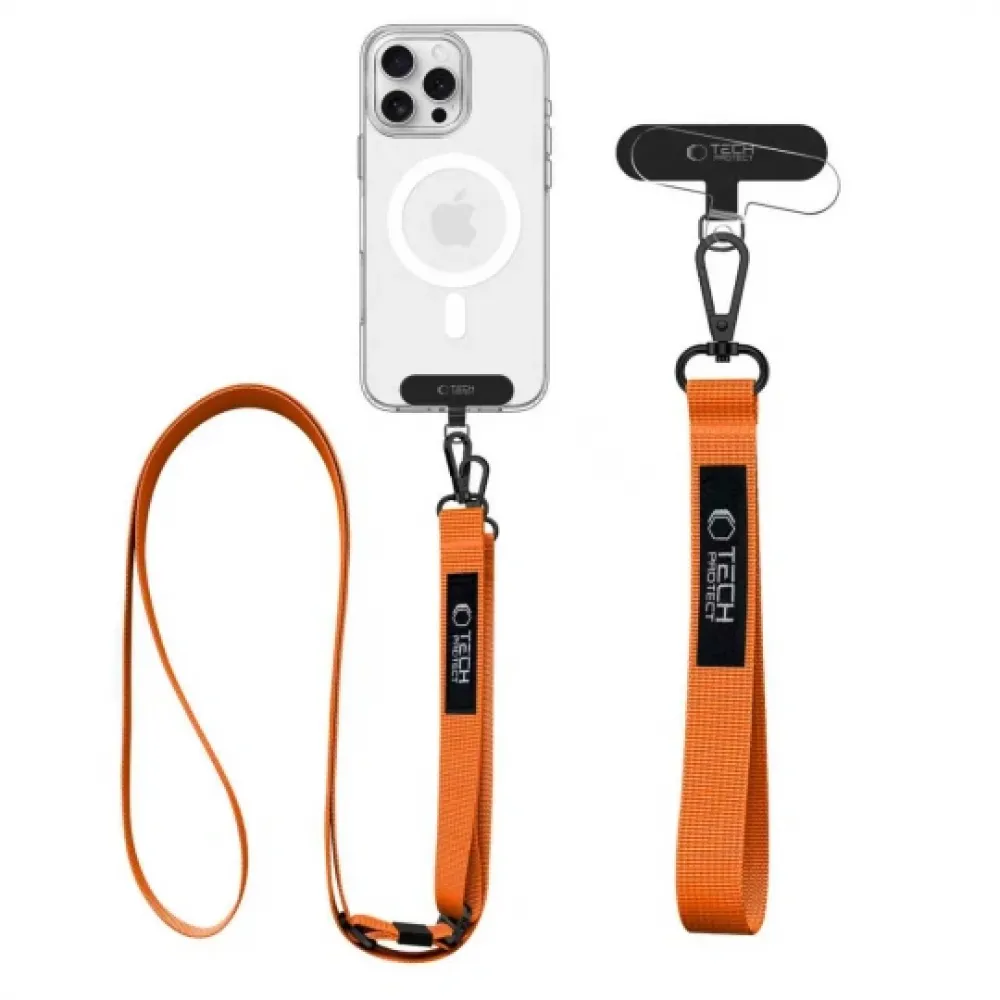 Tech-Protect C6S ROPE Crossbody Λουράκι Λαιμού για Κινητά - Πορτοκαλί