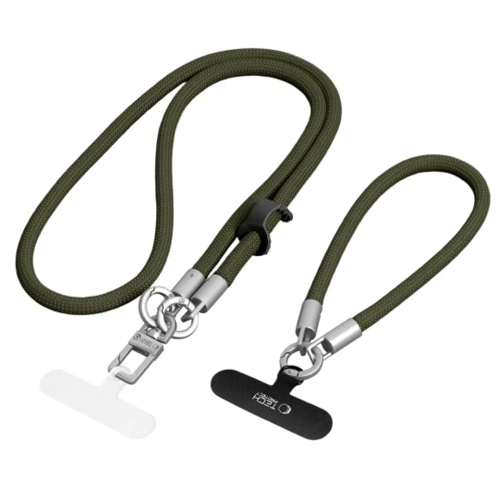 Tech-Protect C10S ROPE Crossbody Λουράκι Λαιμού για Κινητά, WRIST Λουράκι Καρπού για Κινητά - Πράσινο, Ασημί Tech-Protect C10S ROPE Crossbody Λουράκι Λαιμού για Κινητά, WRIST Λουράκι Καρπού για Κινητά - Πράσινο, Ασημί