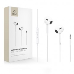Tech-Protect Ultraboost Core G2 In-ear Handsfree Ακουστικά με Βύσμα 3.5mm Λευκό