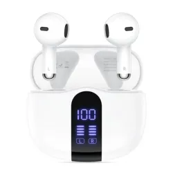 Tech-Protect Ultraboost Core G2 Earbud Bluetooth Handsfree Ακουστικά με Θήκη Φόρτισης Λευκά