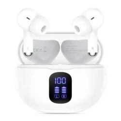 Tech-Protect Ultraboost Pro G2 In-ear Bluetooth Handsfree Ακουστικά με Θήκη Φόρτισης Λευκά