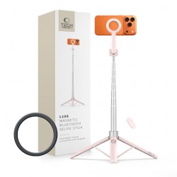 Tech-Protect selfie stick Bluetooth, με τρίποδο, Magsafe L10S - Ροζ