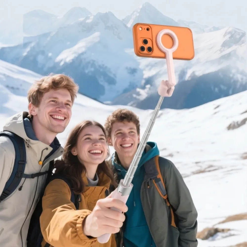 Tech-Protect selfie stick Bluetooth, με τρίποδο, Magsafe L10S - Ροζ