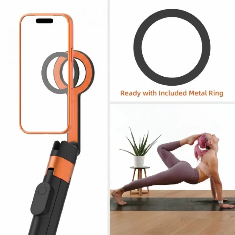 Tech-Protect selfie stick Bluetooth, με τρίποδο, Magsafe L10S - Μαύρο, Πορτοκαλί Tech-Protect selfie stick Bluetooth, με τρίποδο, Magsafe L10S - Μαύρο, Πορτοκαλί