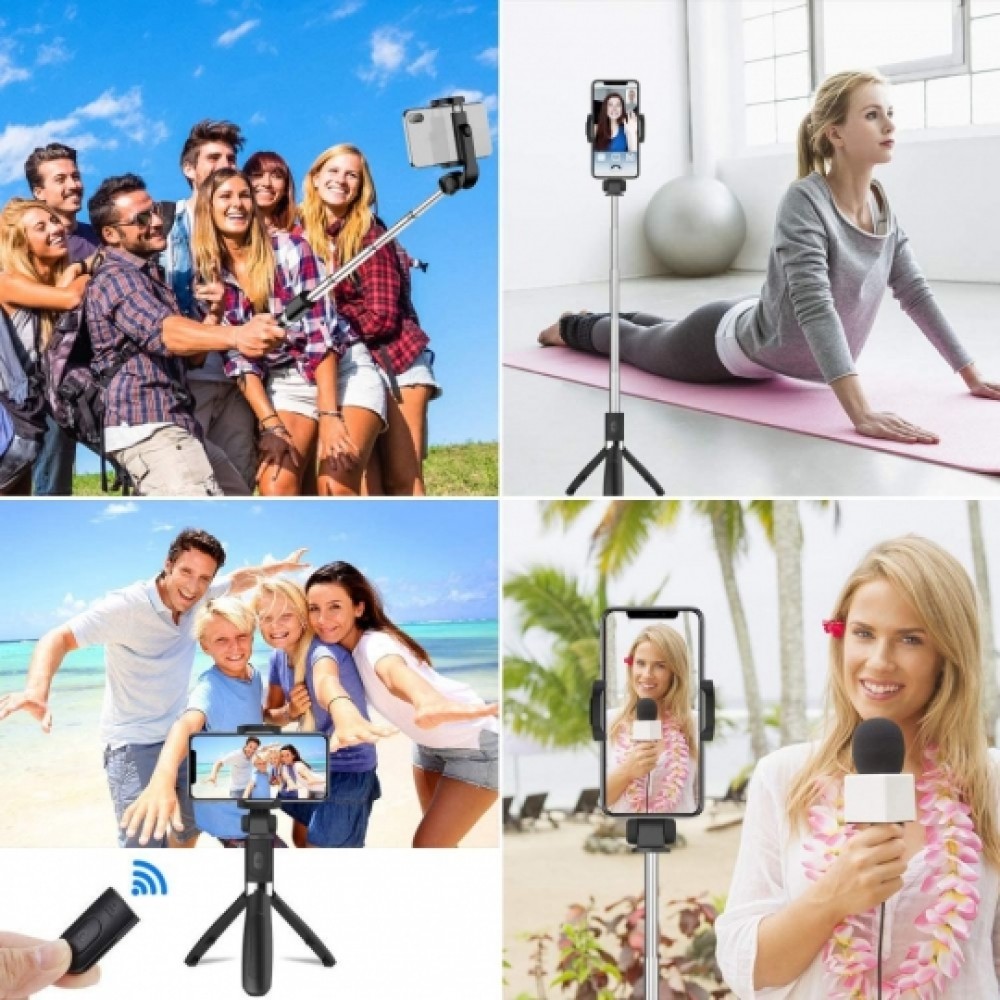 Tech-Protect selfie stick Bluetooth, με τρίποδο L01S - Μαύρο Tech-Protect selfie stick Bluetooth, με τρίποδο L01S - Μαύρο
