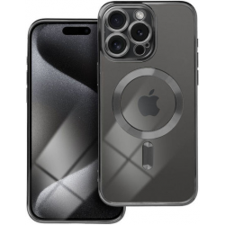 Back Cover Tempered Glass / Σιλικόνης Μαύρο (iPhone 15 Pro)