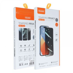 6D Pro Veason Full Glue Privacy Ματ Full Face Tempered Glass Μαύρο (iPhone 14 Pro Max)