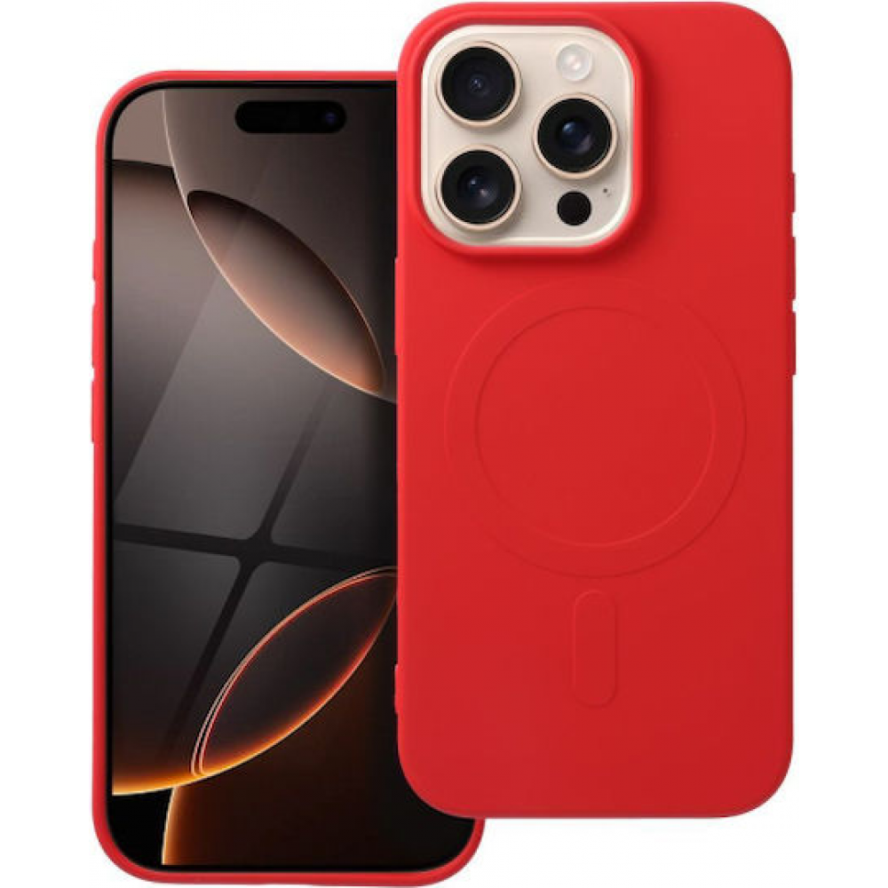 SILICONE MAG COVER (big hole) case compatible with MagSafe for IPHONE 16 Pro Max red