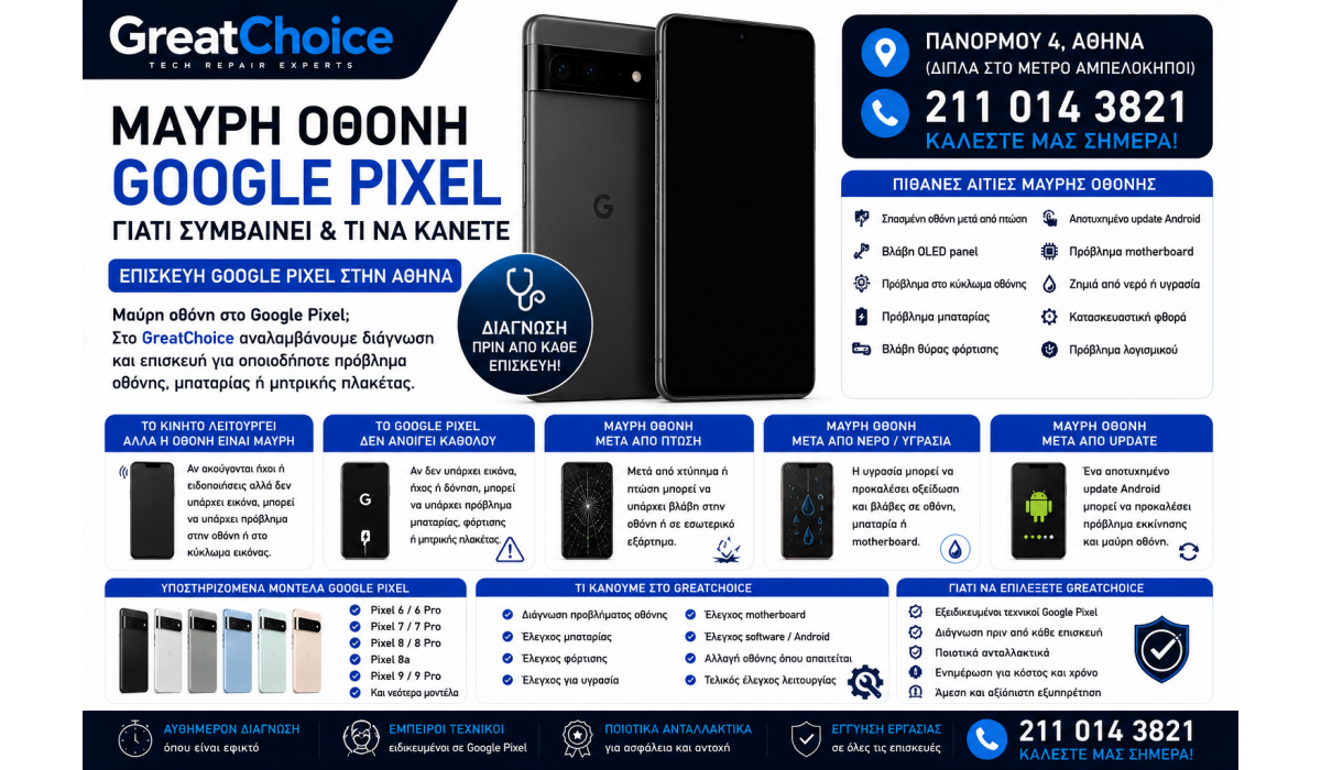 Μαύρη Οθόνη Google Pixel – Γιατί Συμβαίνει και Τι να Κάνετε