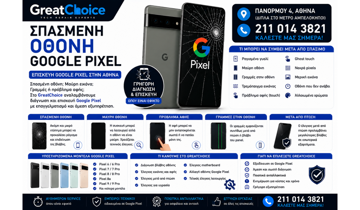 Σπασμένη Οθόνη Google Pixel – Τι να Κάνετε;