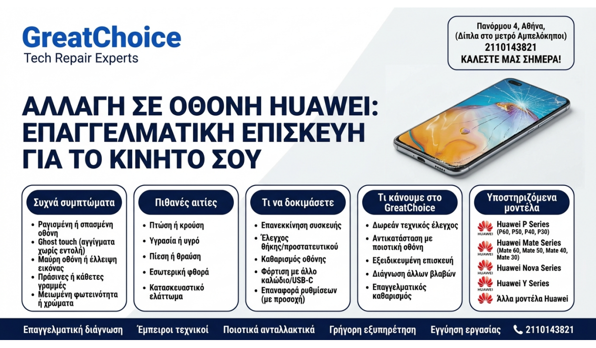 Αλλαγή σε Οθόνη Huawei: Επαγγελματική Επισκευή για το Κινητό σου