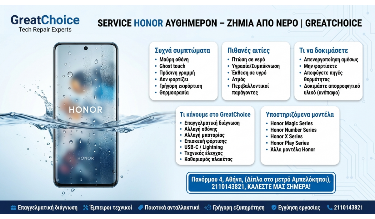 Service Honor αυθημερόν – Ζημιά Από Νερό | GreatChoice