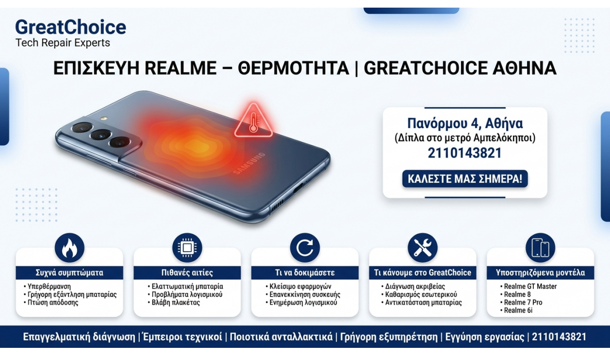 Επισκευή Realme – Θερμότητα | GreatChoice Αθήνα