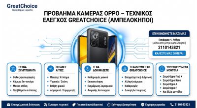 Πρόβλημα Κάμερας Oppo – τεχνικός έλεγχος GreatChoice (Αμπελόκηποι)