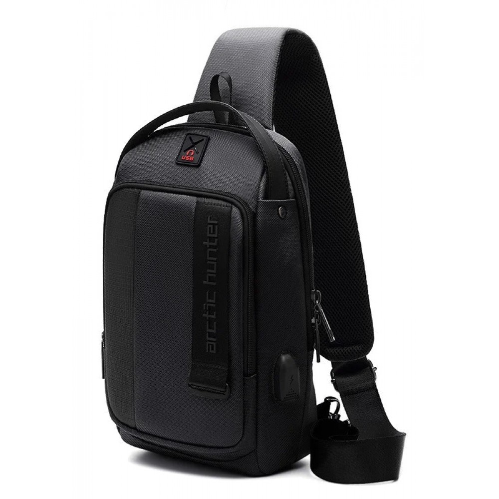 ARCTIC HUNTER τσάντα Crossbody XB00100, USB, 5L, μαύρη ARCTIC HUNTER τσάντα Crossbody XB00100, USB, 5L, μαύρη