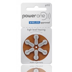 POWER ONE μπαταρίες ακουστικών βαρηκοΐας P312, mercury free, 1.45V, 6τμχ