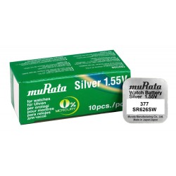 MURATA μπαταρία Silver Oxide για ρολόγια SR626SW, 1.55V, No 377, 10τμχ