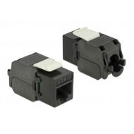 POWERTECH keystone module RJ45 female CAB-N150, Cat.6Α UTP 180°, μαύρο