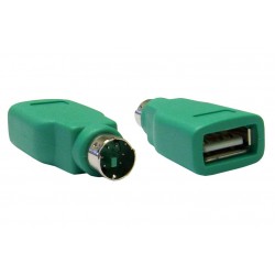 POWERTECH αντάπτορας USB 2.0 θηλυκό σε PS2 αρσενικό CAB-U021, πράσινος