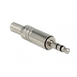 DELOCK Βύσμα 3.5mm Stereo, 3 pin, Bend Protection, Metal, Silver