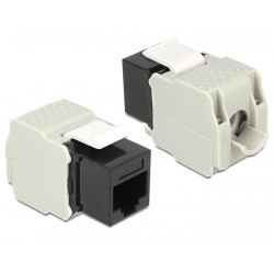 DELOCK Keystone Module RJ45 female, Cat.6 UTP, μαύρο