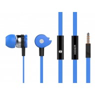 CELEBRAT earphones με μικρόφωνο D1, 3.5mm, Φ10mm, 1.2m flat, μπλε