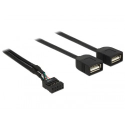 DELOCK καλώδιο USB-A interface σε 2x USB Type-A female 83823, 0.4m