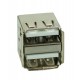 USB 2.0 Connector Double, down, Silver/White