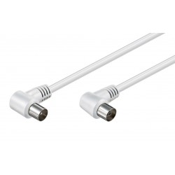 POWERTECH καλώδιο κεραίας RF αρσενικό - RF θηλυκό CAB-V024, γωνιακό, λευκό, 3m