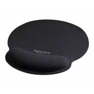 DELOCK Mousepad 12559 με στήριγμα καρπού, 252 x 227mm, μαύρο