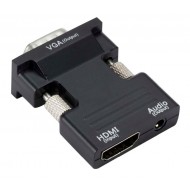 POWERTECH αντάπτορας HDMI σε VGA CAB-H120 με 3.5mm, μαύρος