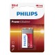 PHILIPS Power αλκαλικές μπαταρίες 6LR61P1B/10, 6LR61 9V, 1τμχ