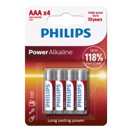 PHILIPS Power αλκαλικές μπαταρίες LR03P4B/5, AAA LR03 1.5V, 4τμχ