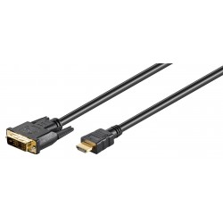 GOOBAY καλώδιο DVI-D σε HDMI 51582, 5m, μαύρο