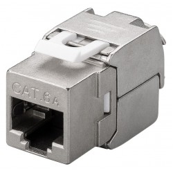 GOOBAY Keystone module RJ45 CAT 6A 90864, STP, 500 MHz, slim-line, ασημί